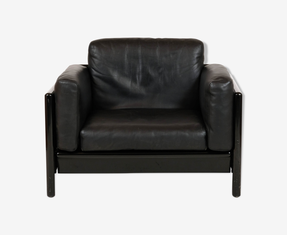 Fauteuil cuir par Dino Gavina pour studio Simon 1970's