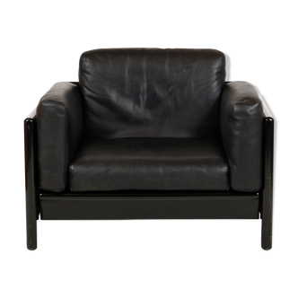 Fauteuil cuir par Dino Gavina pour studio Simon 1970's