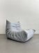 Sky blue leather armchair
