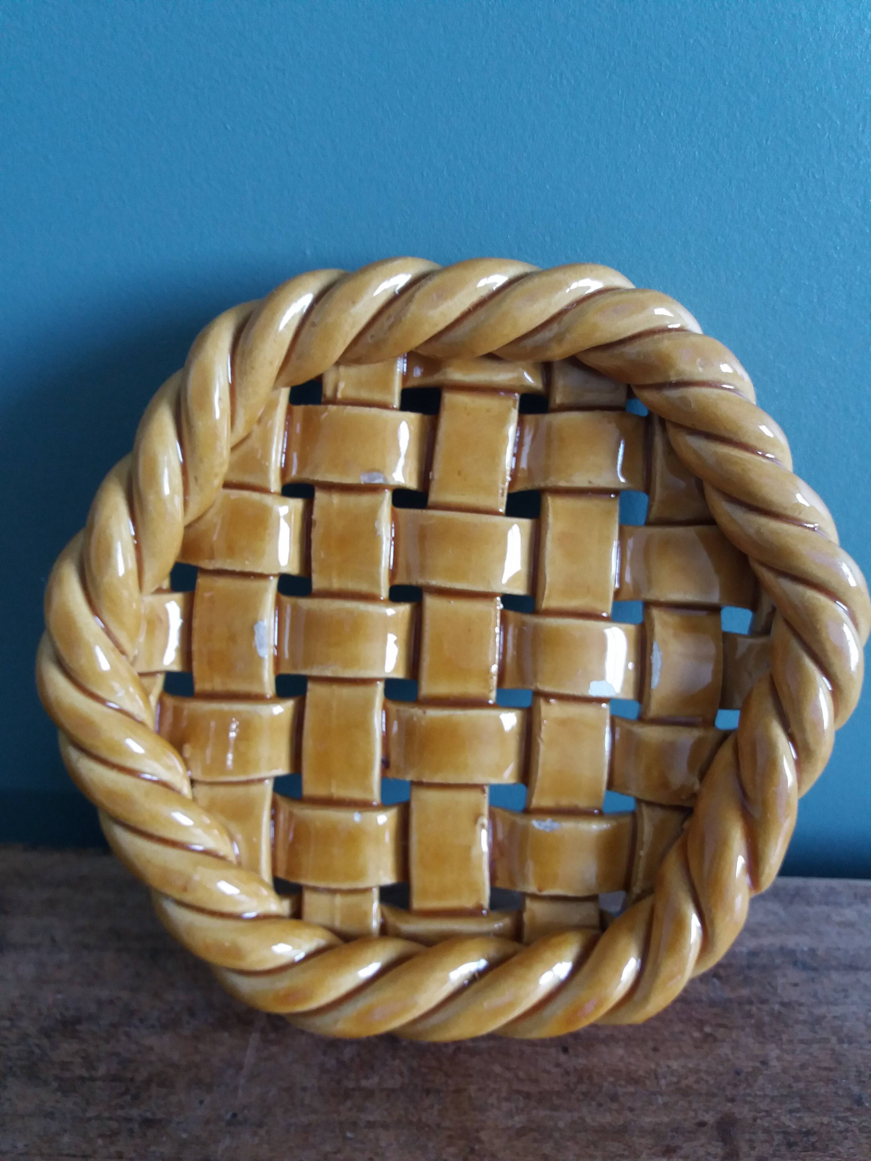 FPP Vallauris barbotine trivets, bottle coasters and knife holders