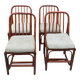 4 chaises bambou et tissu
