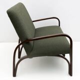 Ensemble Art Déco italien Bouclè vert composé de deux fauteuils et d'un petit canapé, années 1930