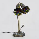 Tiffany dragonfly lamp with two branches, 2 tulips, art deco style