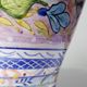 Vintage Portuguese vase in glazed terracotta with hand-painted floral decoration.
