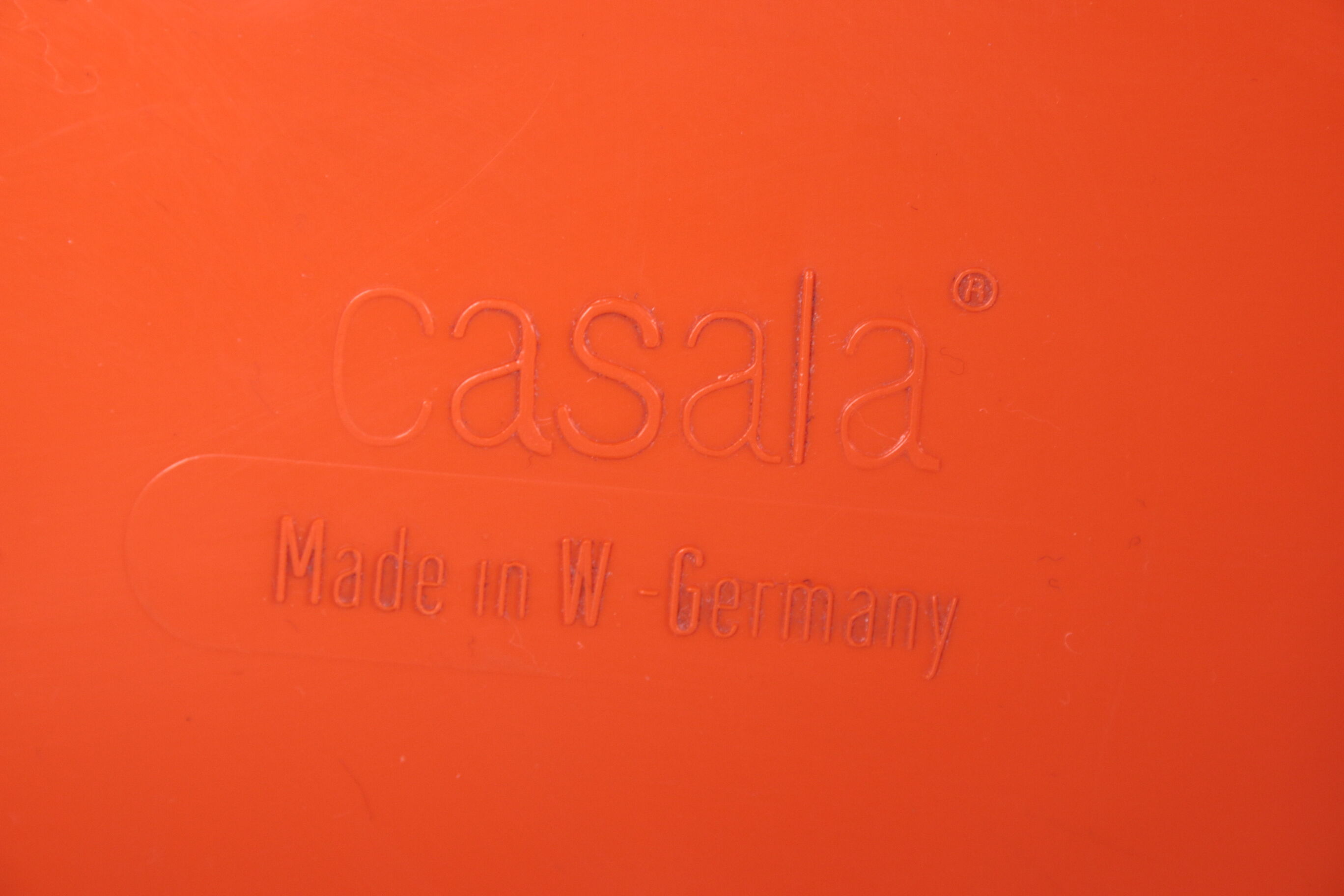 Tabouret vintage orange space age par Casala, 1960