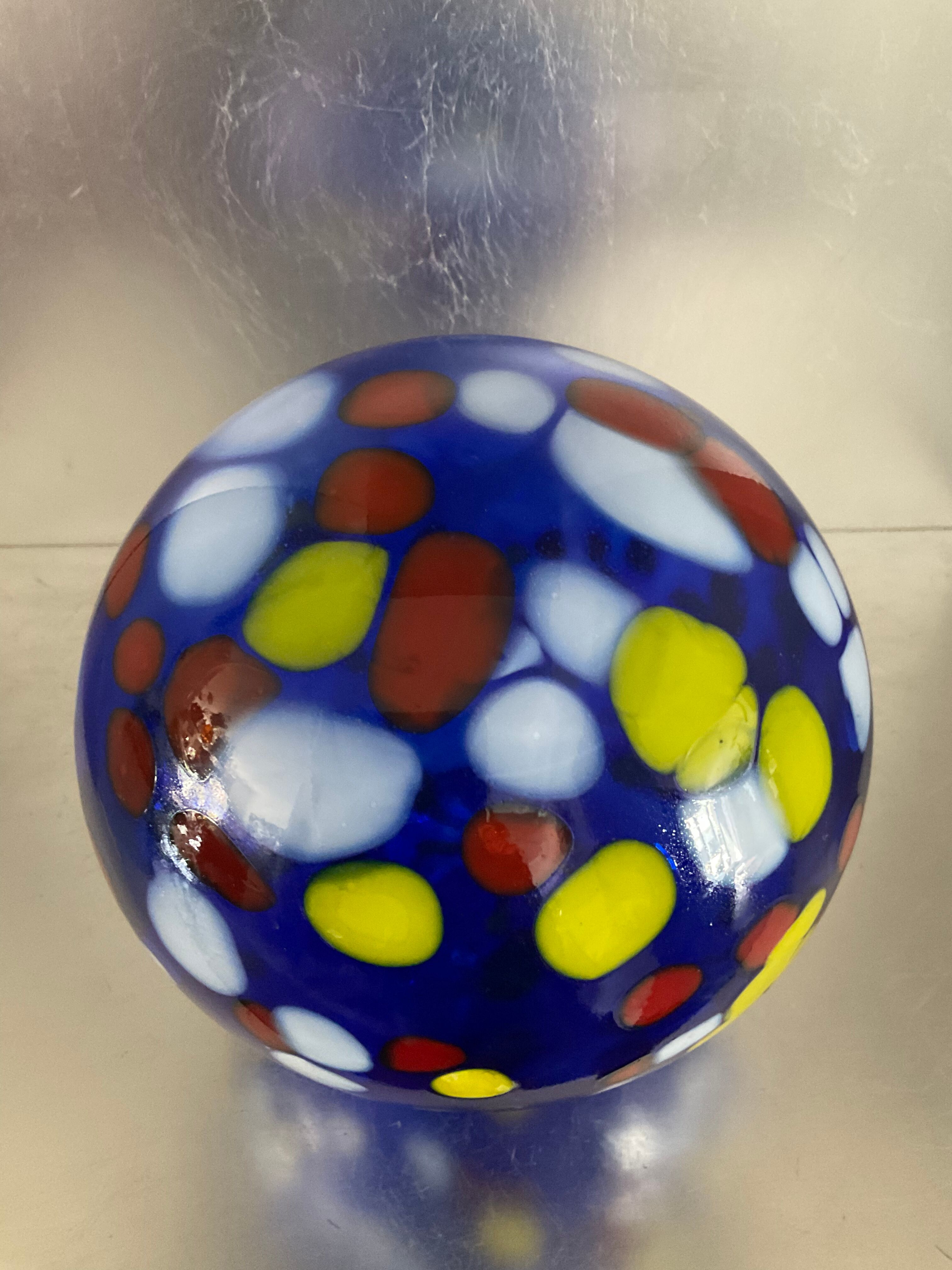 Vintage paper press made of blown glass paste 70s