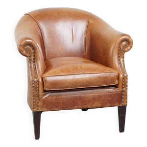 Fauteuil club en cuir - coussin