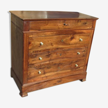 Commode Louis Philippe en noyer massif