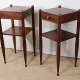 Art Deco pair of nightstands in walnut – 1940s