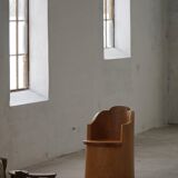 Fauteuil Stump Moderne en Pin Massif, par un Ébéniste Suédois, Wabi Sabi, années 1960