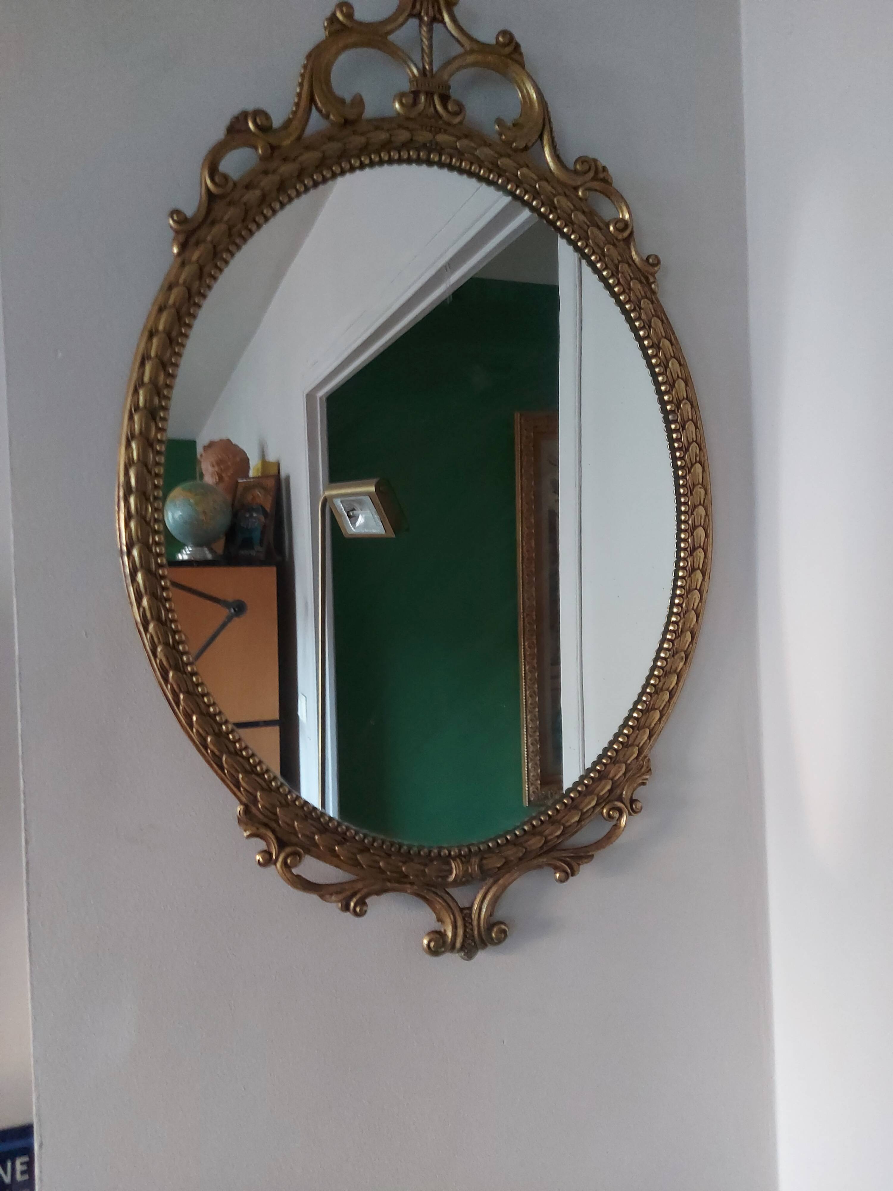 Baroque mirror in gilded brass, C.G.R