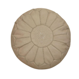 Moroccan pouf in beige leather