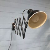 XL black scissor lamp from PeHaWe Leuchten Dresden, German 1940s