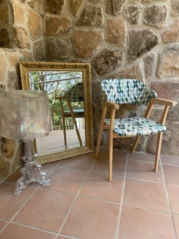 70s style wooden armchair