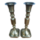 Duo of brass candle holders