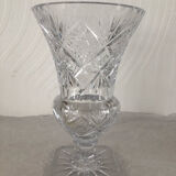 Chiseled bohemian crystal vase
