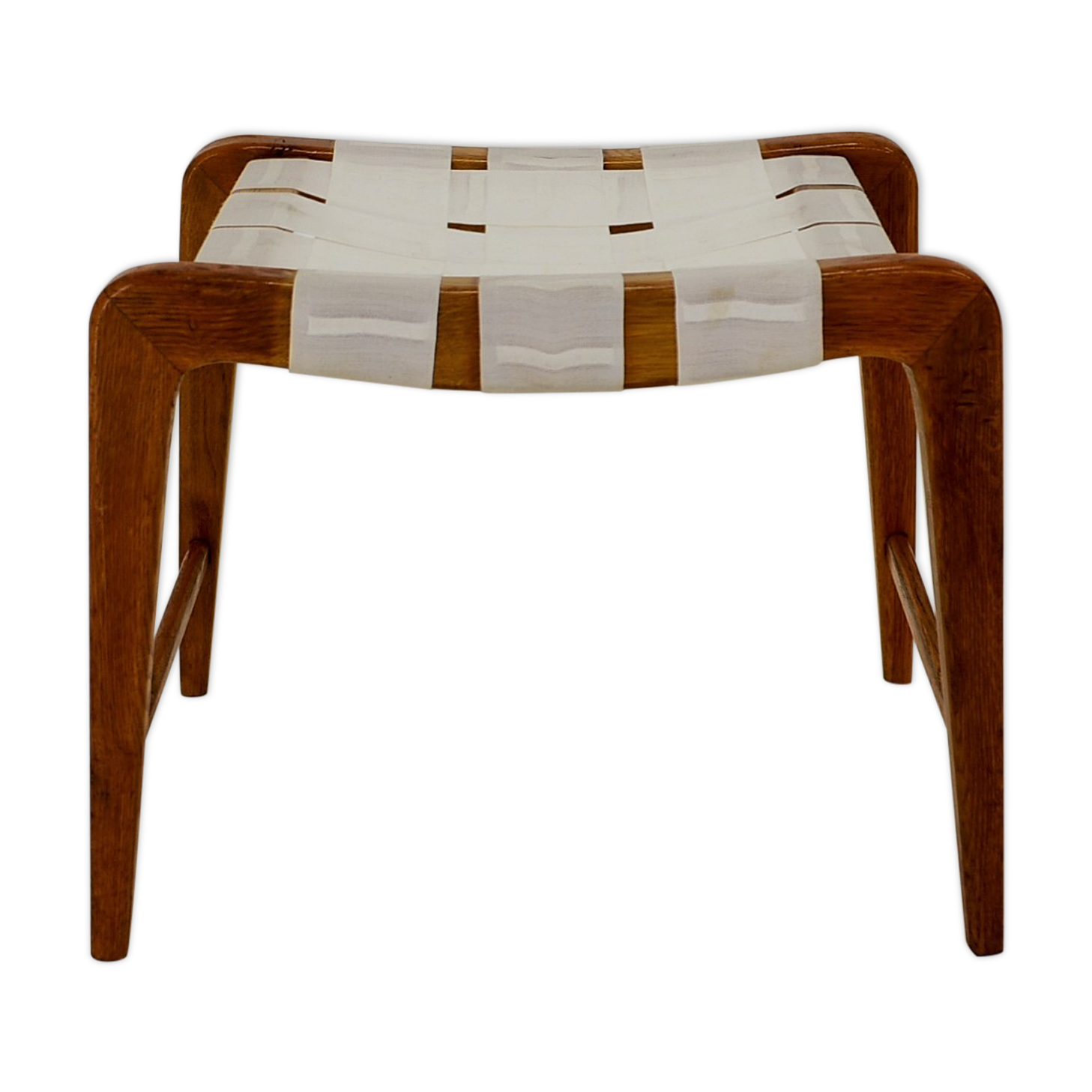 1940s, Jan Vanek Sculptural Oak Stool or Ottoman, Czechoslovakia