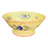 Saladier festonné vintage en faïence de Martres-Tolosane – Décor Rose Bleue