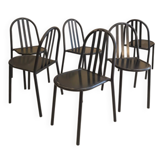 6 chairs model 222, design by Robert Mallet Stevens, 1980
