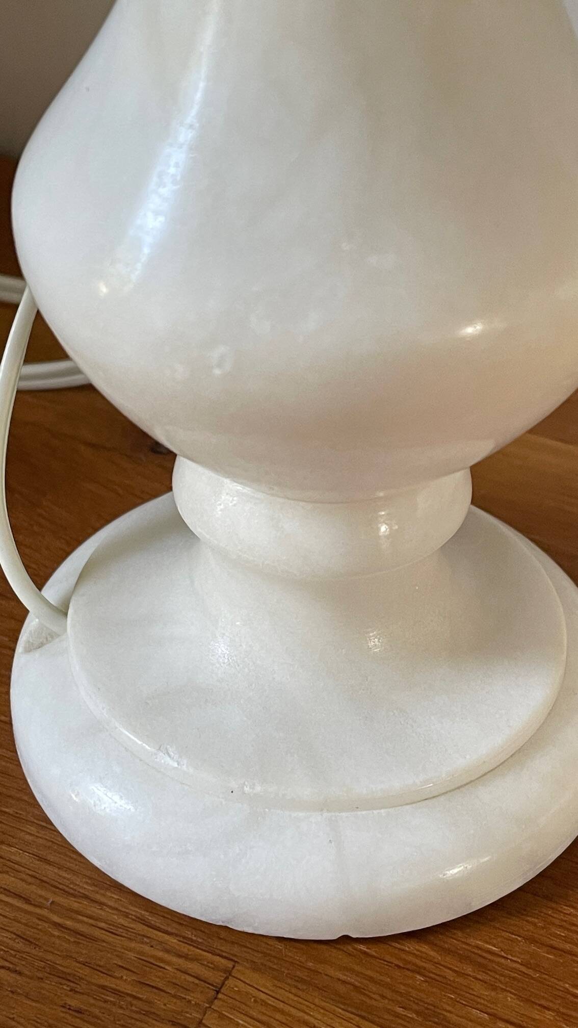 Paire lampes albâtre vintage