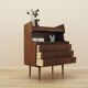 Walnut Secretary Desk 1960s Denmark with Drawers