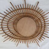 Mirror Sun rattan to form original circa 1960 72cmx60 cm