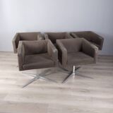 "Cubica" metal and fabric swivel armchair designed by Verzelloni