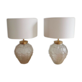 Pair of polished glass art deco lamp