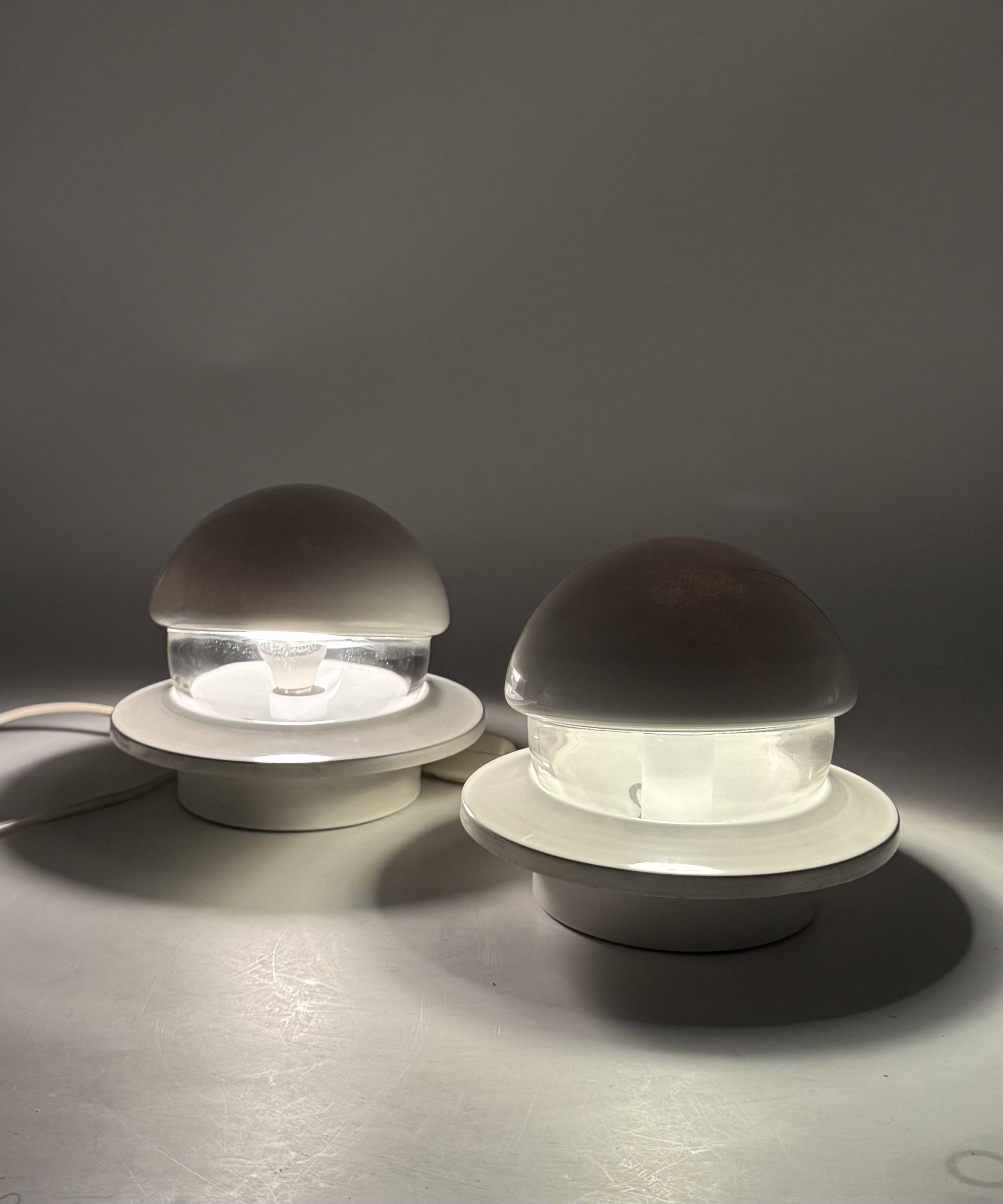 Ensemble de 2 lampes de chevet de style spatial, Italie, 1970