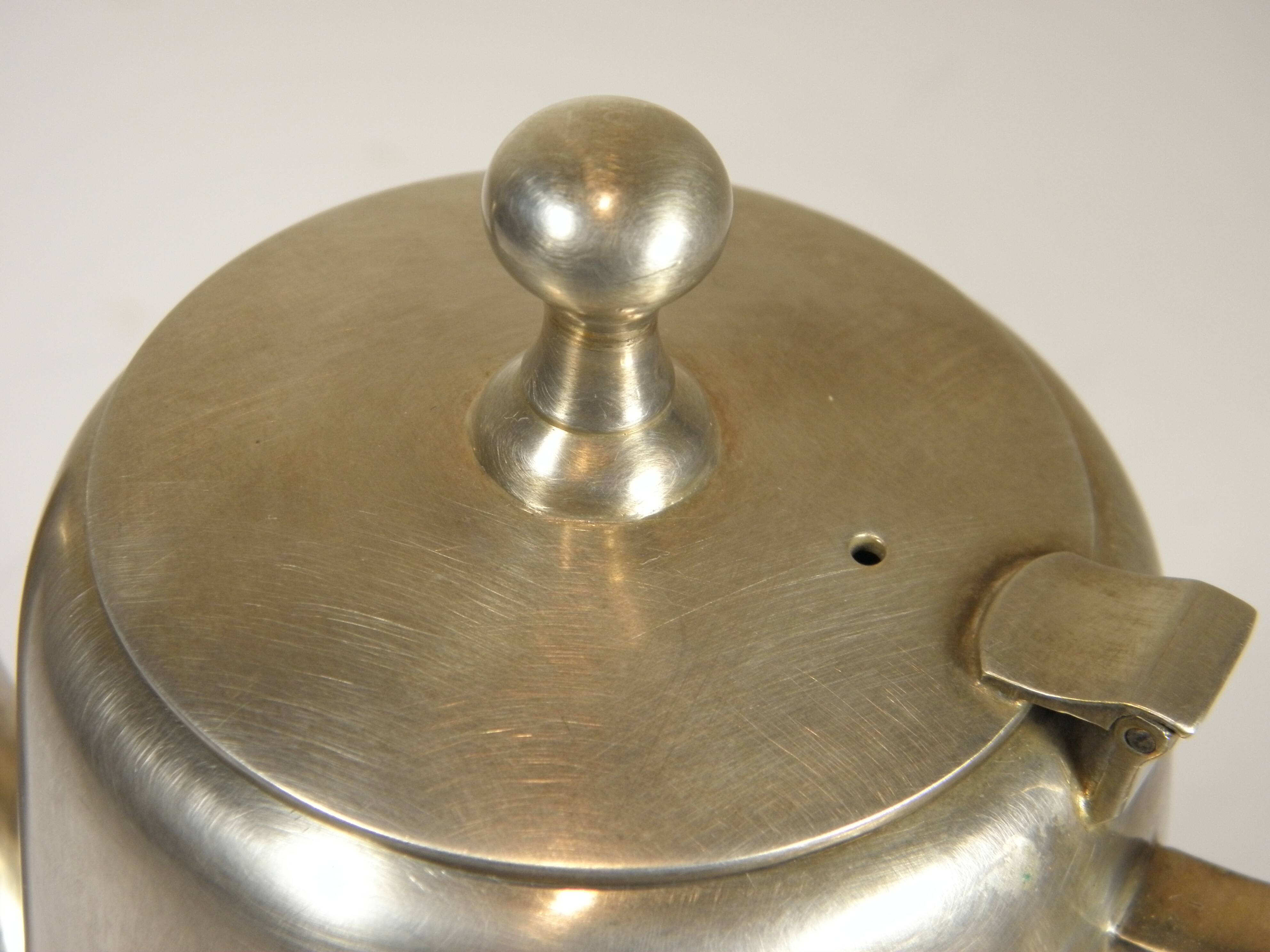 Silver-plated metal coffee pot and milk jug