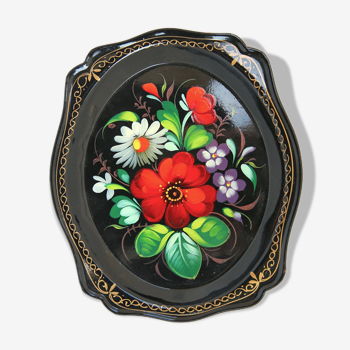 Enamelled flower plate tray of the former USSR