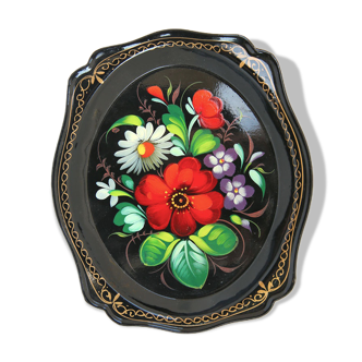 Enamelled flower plate tray of the former USSR