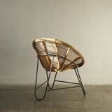 Vintage Wicker Side Chair