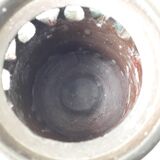 Signed stoneware tealight candle holder