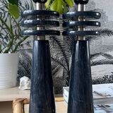 Pair of marble lamps 1980.