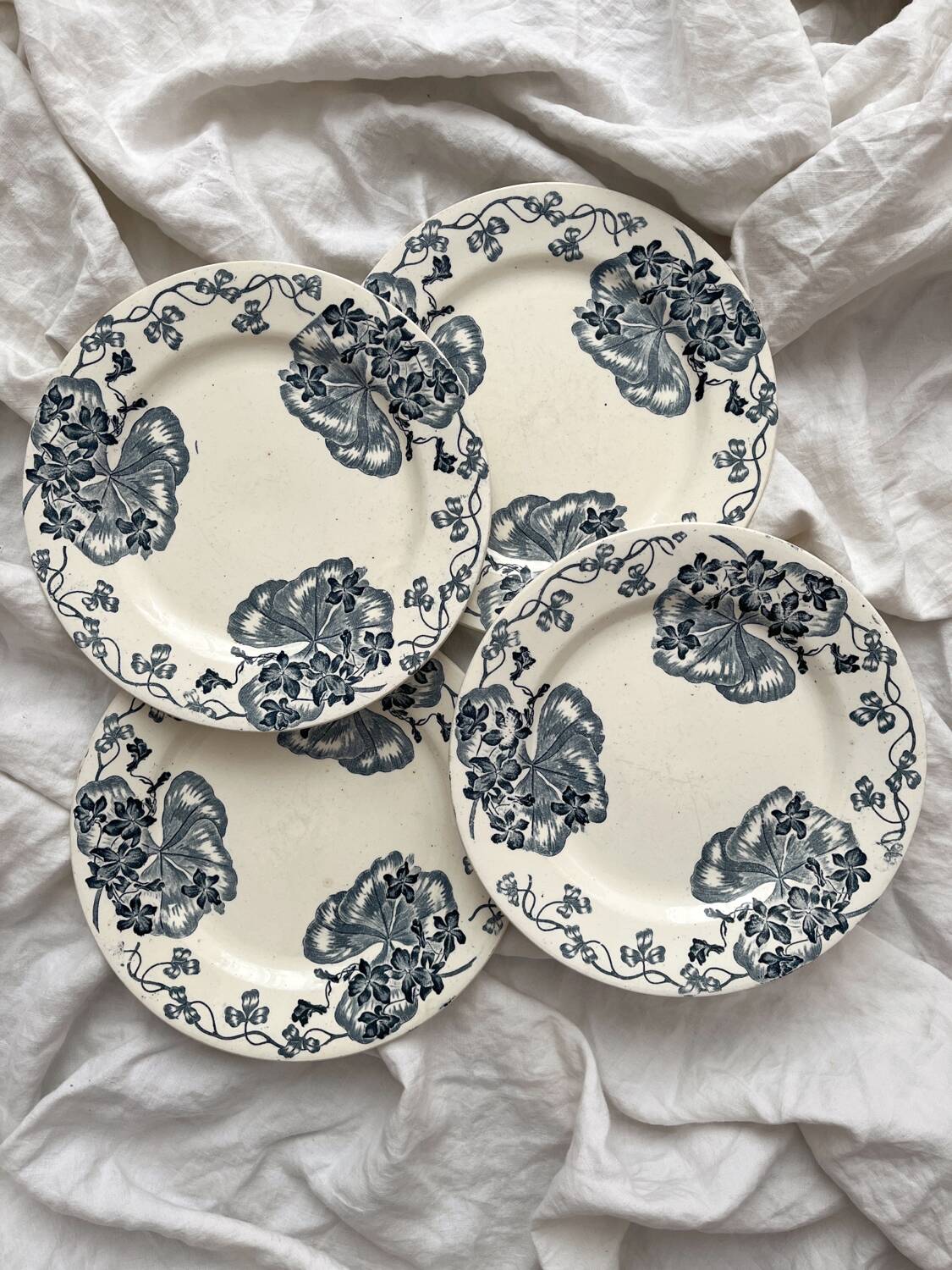 4 ironstone dinner plates “Les Violettes” Salins