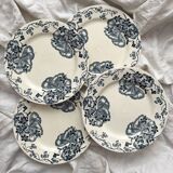 4 flat ironware plates “Les Violettes” Salins
