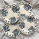 4 ironstone dinner plates “Les Violettes” Salins