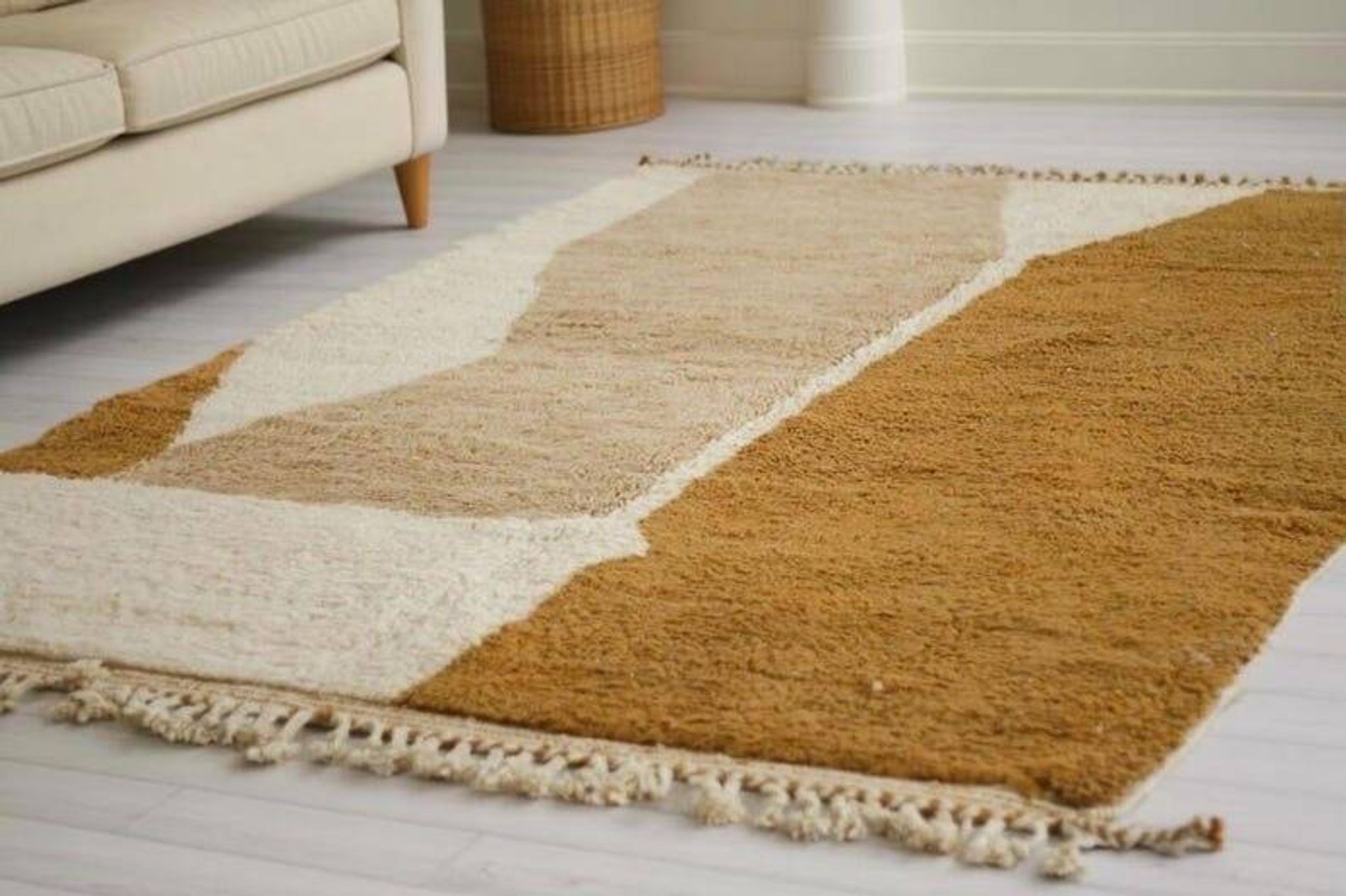 Tapis en laine pure fait main artisanale taille 150 x 250 cm
