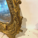 Mirror rocaille style Louis XV in wood and gilded stucco XX century