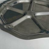 Plateau rond compartimenté en inox – Plateau de service vintage design