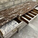 Regency style sideboard with red marble