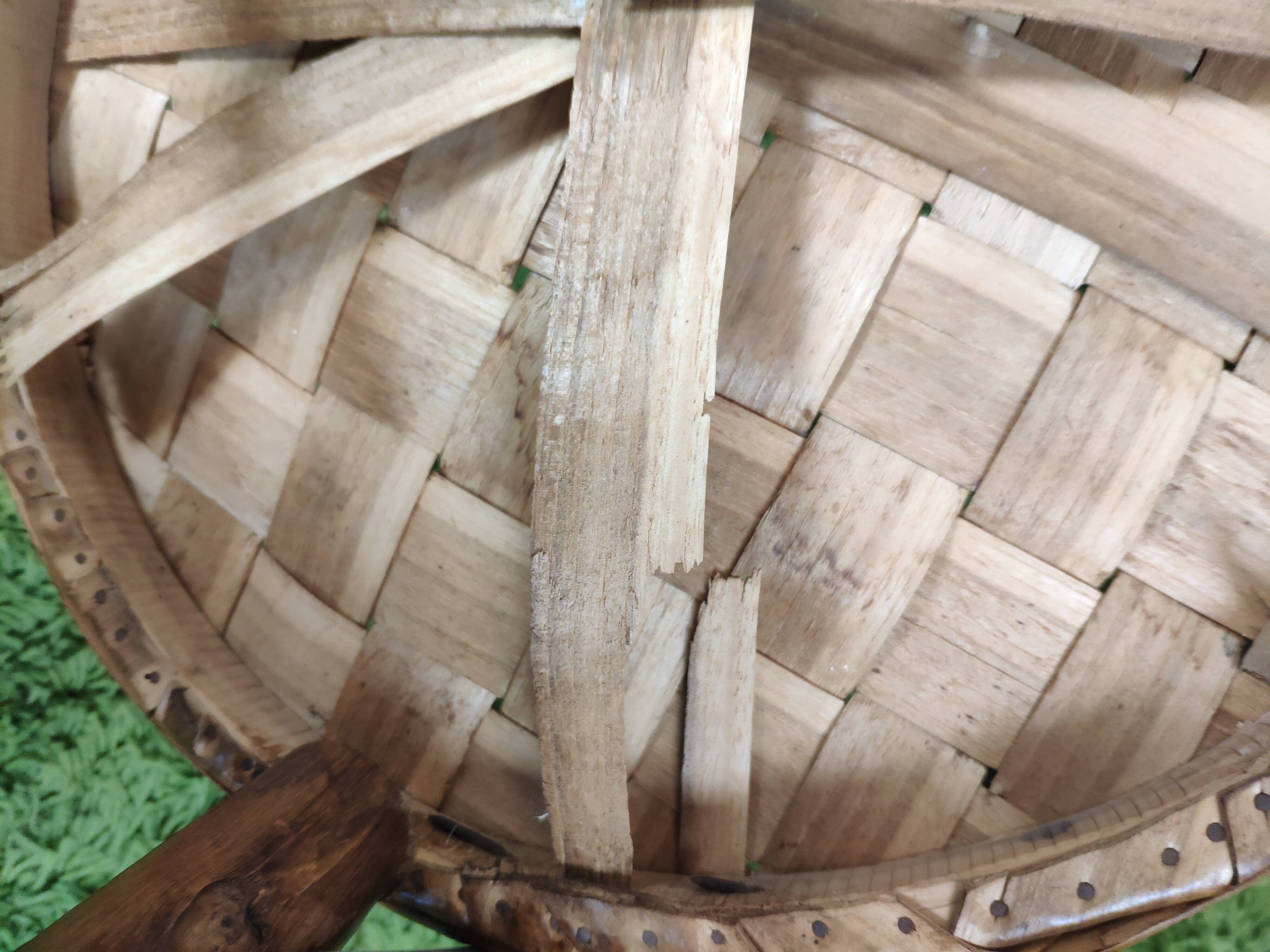 Vintage braided chestnut chair
