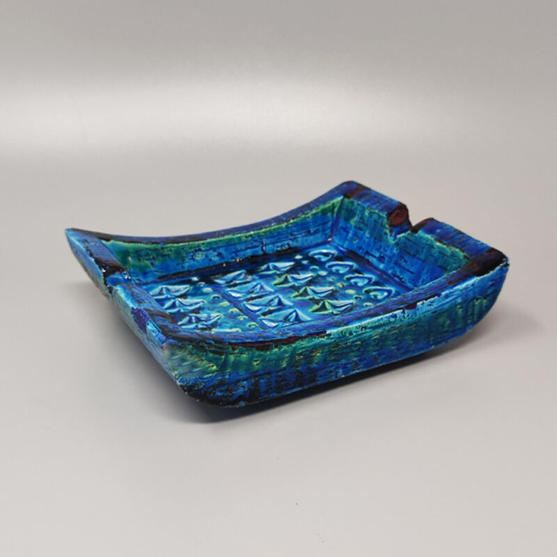 1960s Bitossi ashtray/catchall by Aldo Londi Blue Rimini Collection