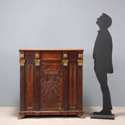 Antique walnut and fir wardrobe with drawers, Italy, 18th century.