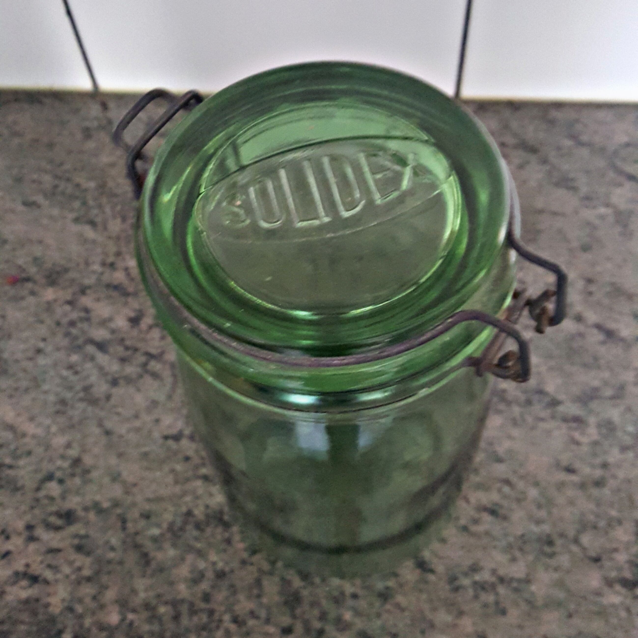 Bocal en verre vert Solidex 1L