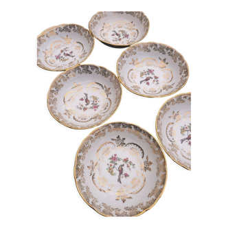 Assiettes porcelaine motif paon