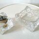 Lighter and ashtray in frosted glass Kalmar design 70s
