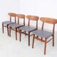 Farstrup teak wooden chairs with new skai, 1960s