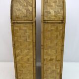 Paire de petites bibliothèques italiennes en bambou, années 1970